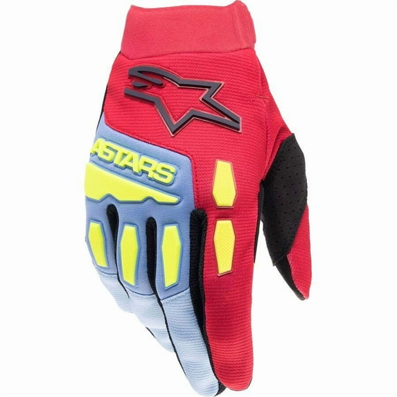 Alpinestars Full Bore Youth MX Offroad Gloves Light Blue/Red Berry MD