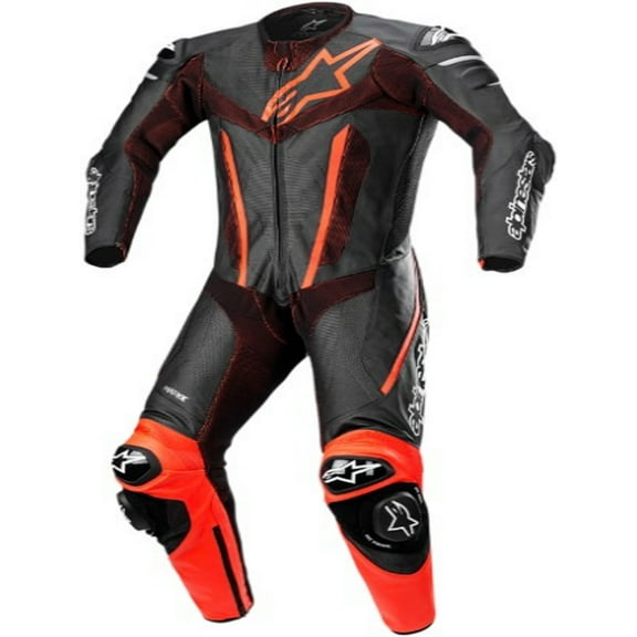 Alpinestars Fusion Mens Motorcycle 1-Pc Leather Suit Black/Red 46 EUR
