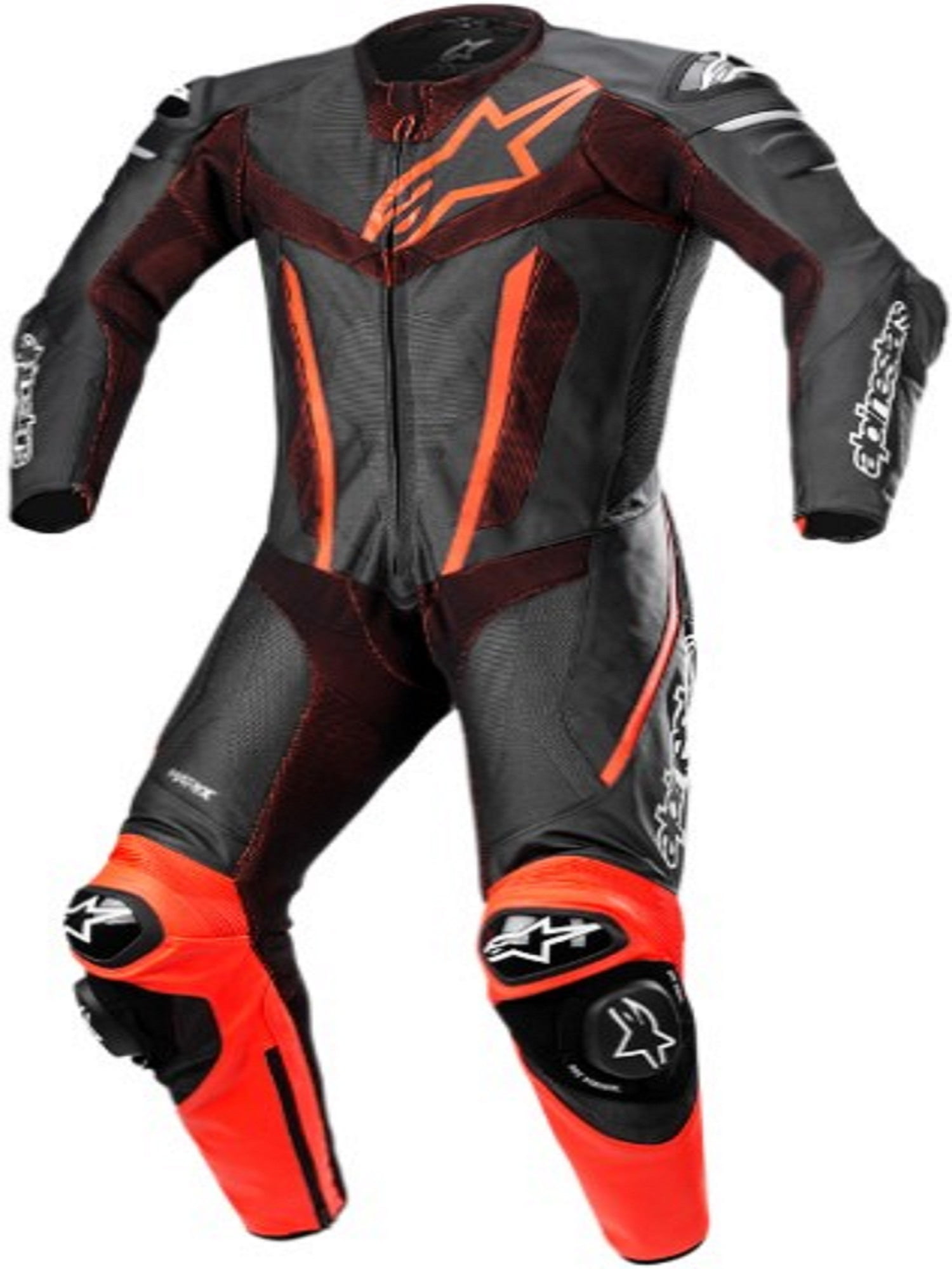 Alpinestars Fusion Mens Motorcycle 1-Pc Leather Suit Black/Red 54