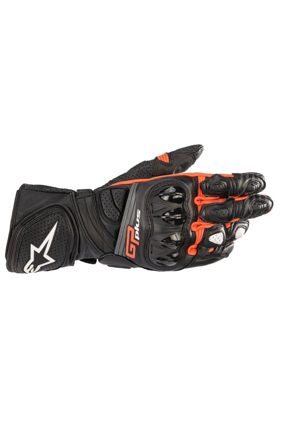 GP Plus R V2 Mens Leather Motorcycle Gloves Black/Red 3XL