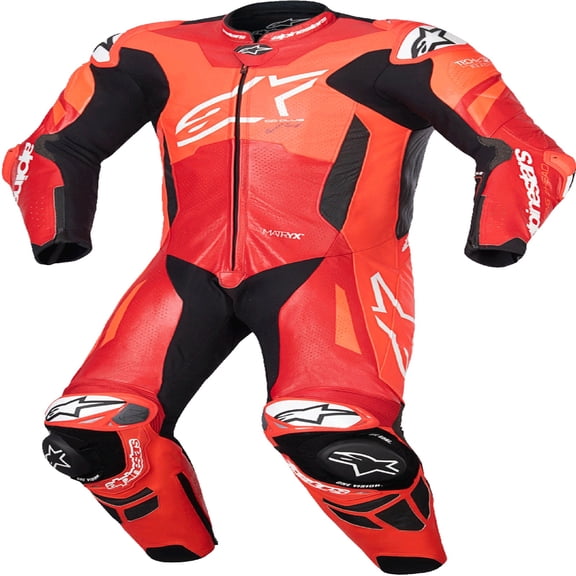 Alpinestars GP Plus V4 Sprint 1-Piece Adult Off-Road Motorcycle Race Suits - Red Fluo/Mid Red/White / 52