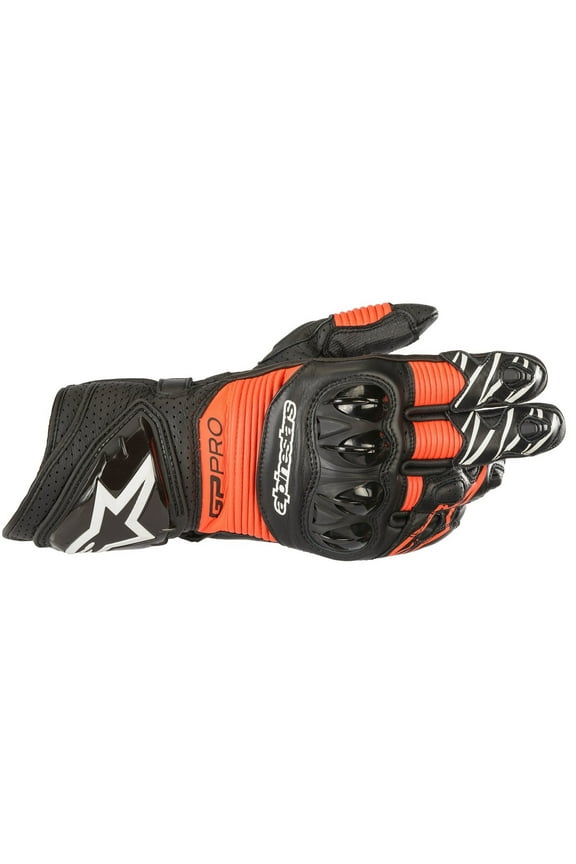 GP Pro RS3 Mens Leather Motorcycle Gloves Black/Red XL