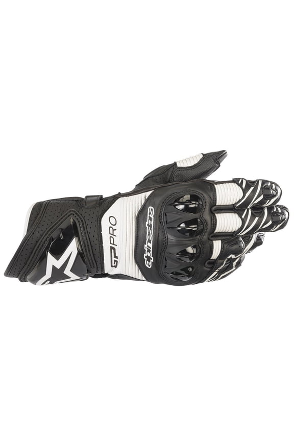 GP Pro RS3 Mens Leather Motorcycle Gloves Black/White XL