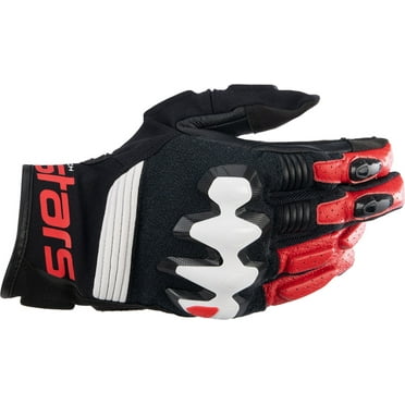 Alpinestars Halo Mens Leather Motorcycle Gloves Black/White/Red MD