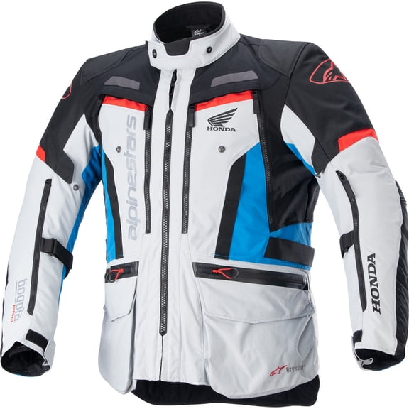 Alpinestars Honda Bogota Pro Mens Drystar Motorcycle Jacket Gray/Blue LG