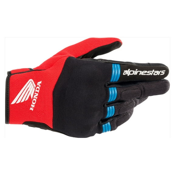 Alpinestars Honda Copper Men's Off-Road Motorcycle Gloves - Black/Bright Red/Blue/Large