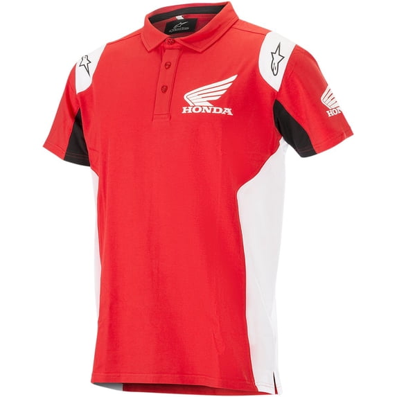 Alpinestars Honda Mens Short Sleeve Polo T-Shirt Red LG