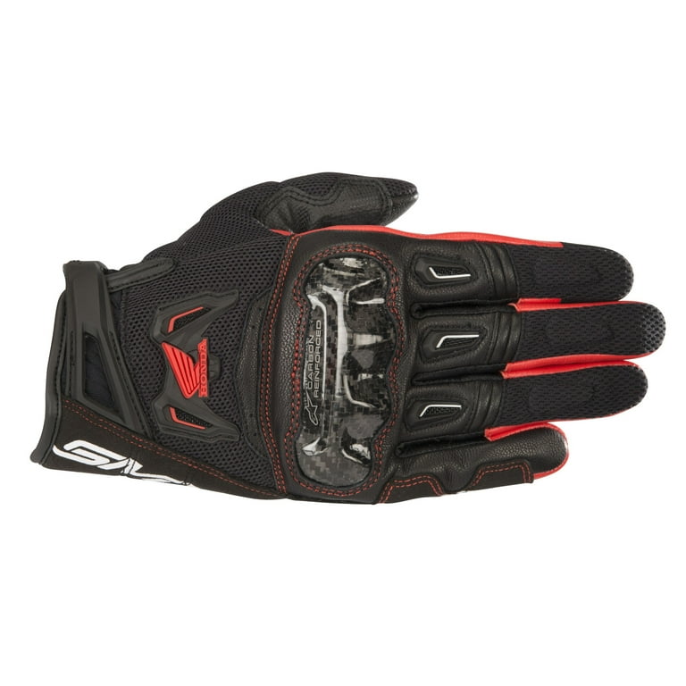 Alpinestars Honda SMX-2 Air Carbon V2 Motorcycle Gloves Black/Red