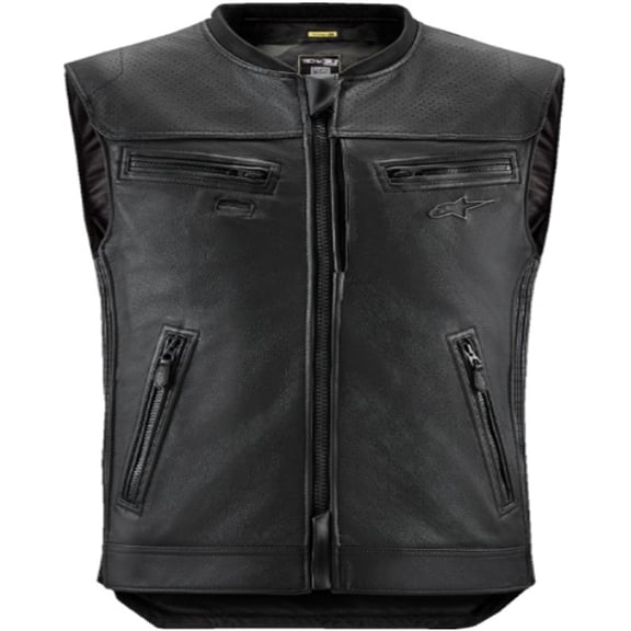Alpinestars Leather Tech-Air 3 v2 Canvas Adult Street Vest - Black / Large