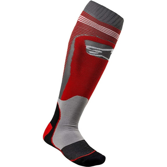 Alpinestars MX Plus1 Men's Off-Road Motorcycle Socks - Red/Grey/Small/Medium