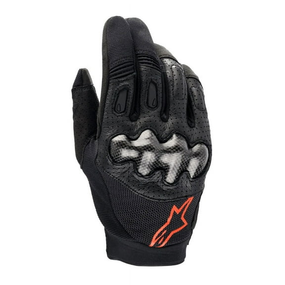 Alpinestars Megawatt Mens MX Offroad Gloves Black/Fluo Red MD