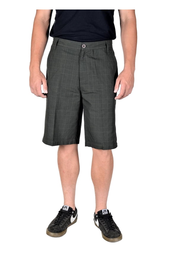 Men's G Plaid WalkShorts W32 Military Green