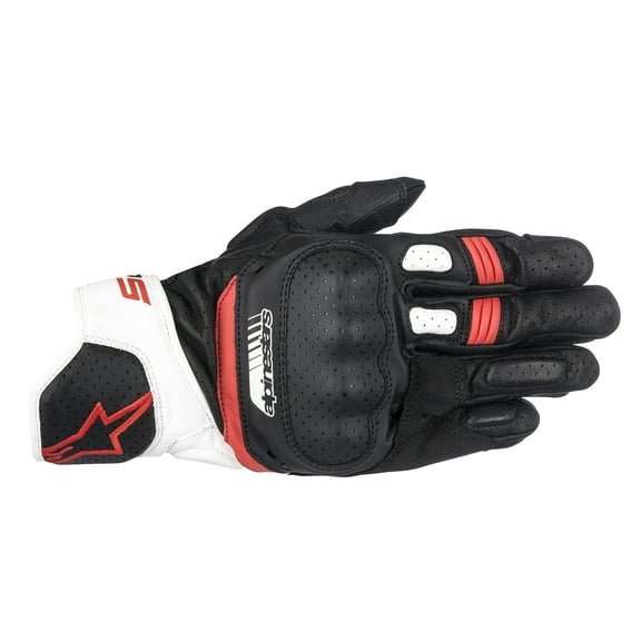 Alpinestars SP-5 Leather Gloves (Medium) (Black/White/RED)