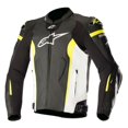 thumbnail image 1 of Alpinestars Missile Vented Leather Motorcycle Jacket Black/White/Yellow 60 EUR, 1 of 2