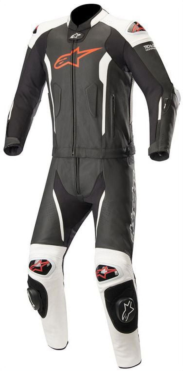 Alpinestars Missile Leather Racing 2 Piece Motorcycle Suit for Tech Air Race Airbag System 46 EU Black White Red Fluo Black White Red