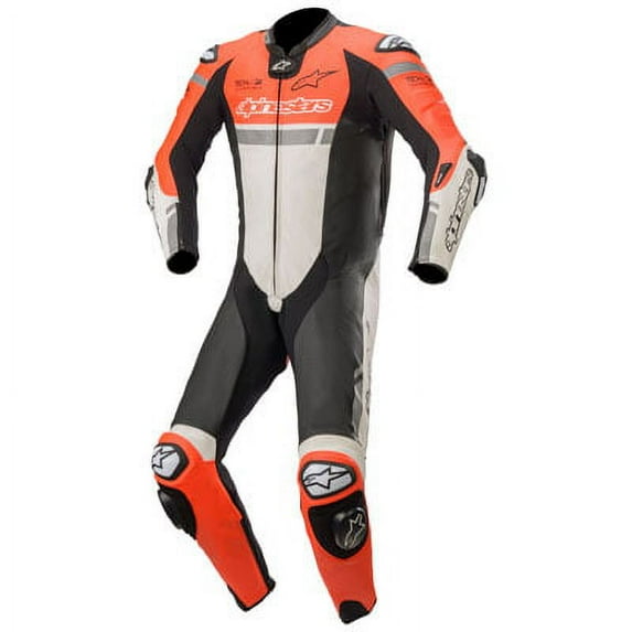 Alpinestars Missile Ignition Mens 1-pc Leather Suit Fluo Red/White/Black 56 EUR