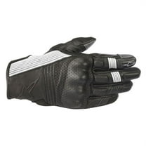 Alpinestars Mustang V2 Leather Motorcycle Gloves Black/White LG