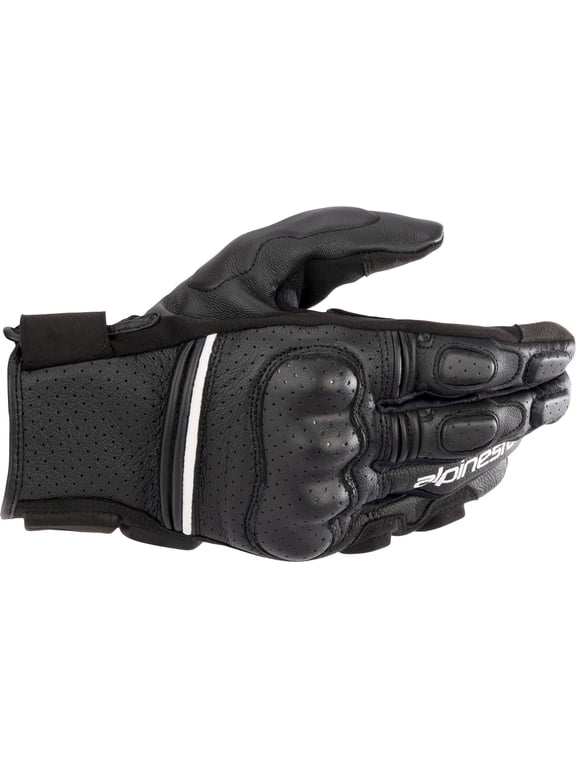Phenom Air Mens Leather Motorcycle Gloves Black/White SM