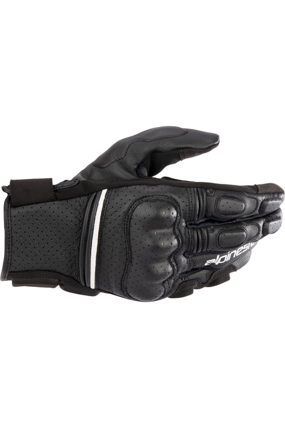 Phenom Air Mens Leather Motorcycle Gloves Black/White XXL