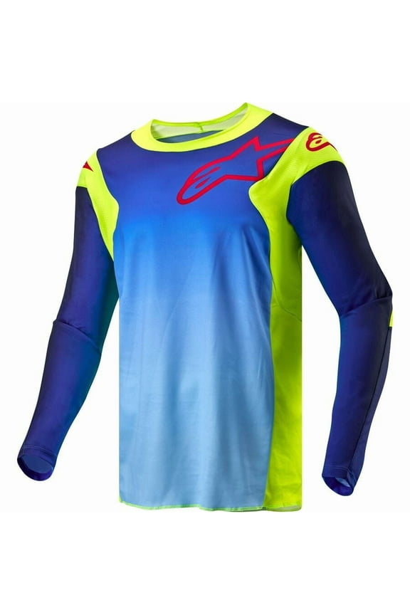 Racer Hoen Jersey (Medium, Yellow Fluo/Blue/Night Navy)