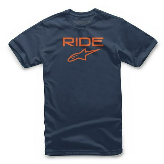 Alpinestars Ride 2.0 Mens Short Sleeve T-Shirt Navy Blue/Orange XXL