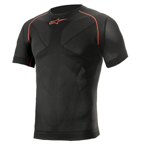 Alpinestars Ride Tech V2 Mens Short Sleeve Compression Shirt Black/Red XS/SM