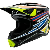 Alpinestars SM3 Wurx Youth Helmet (Medium, Gloss Black/Yellow Fluo/Blue/Red)