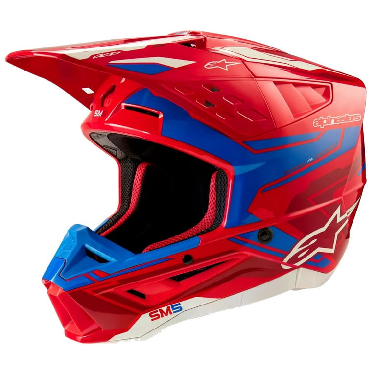 Alpinestars SM5 Action 2 MX Offroad Helmet Bright Red/Blue XL