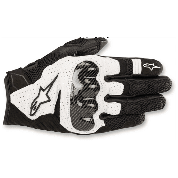 Alpinestars SMX-1 Air V2 Mens Leather Motorcycle Gloves Black/White XXL