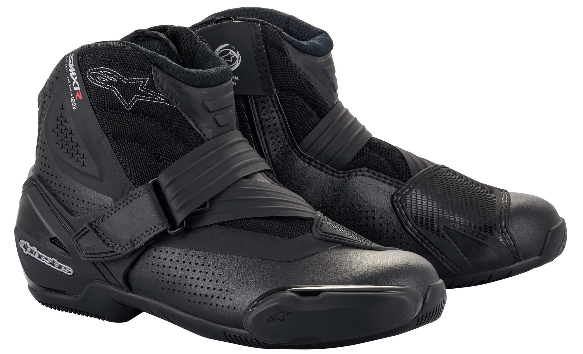 Alpinestars SMX 1 R V2 Mens Vented Leather Motorcycle Boots Black