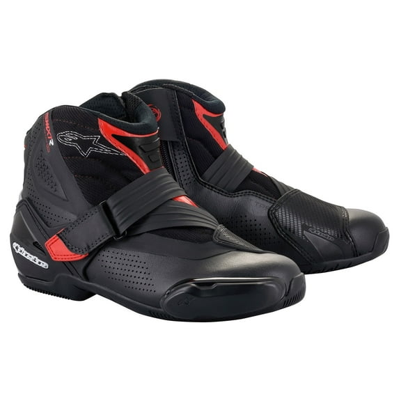 Alpinestars SMX-1 R V2 Mens Vented Leather Motorcycle Boots Black/Red 40 EUR