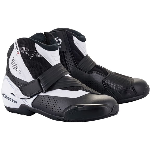 Alpinestars SMX-1 R V2 Mens Vented Leather Motorcycle Boots Black/White 46 EUR