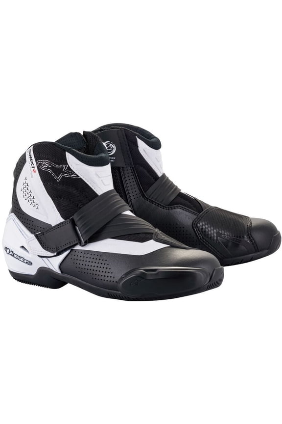 SMX-1 R V2 Mens Vented Leather Motorcycle Boots Black/White 46 EUR