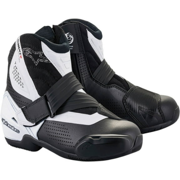 Alpinestars SMX-1 R V2 Mens Vented Leather Motorcycle Boots Black/White 48 EUR