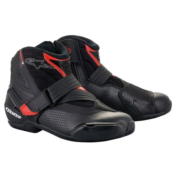 Alpinestars SMX-1 R V2 Mens Vented Leather Motorcycle Boots Black/Red 50 EUR