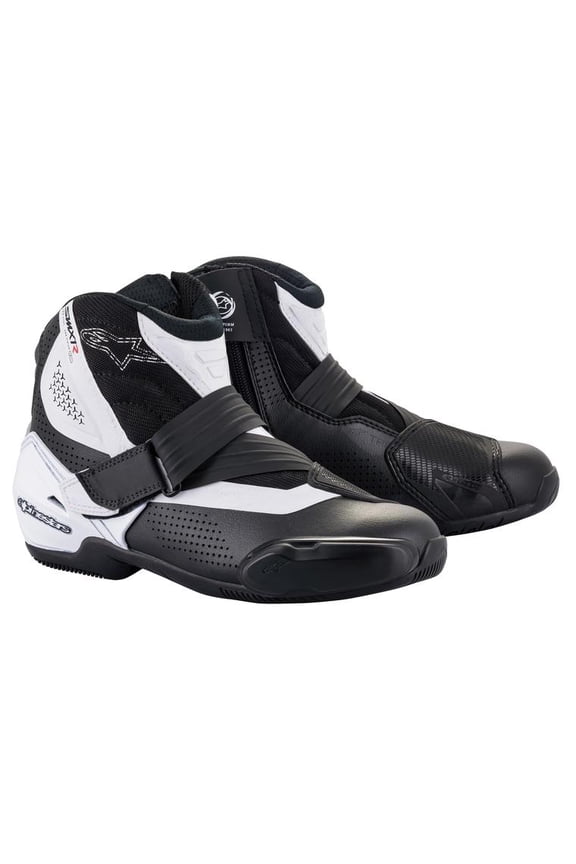 SMX-1 R V2 Mens Vented Leather Motorcycle Boots Black/White 49 EUR