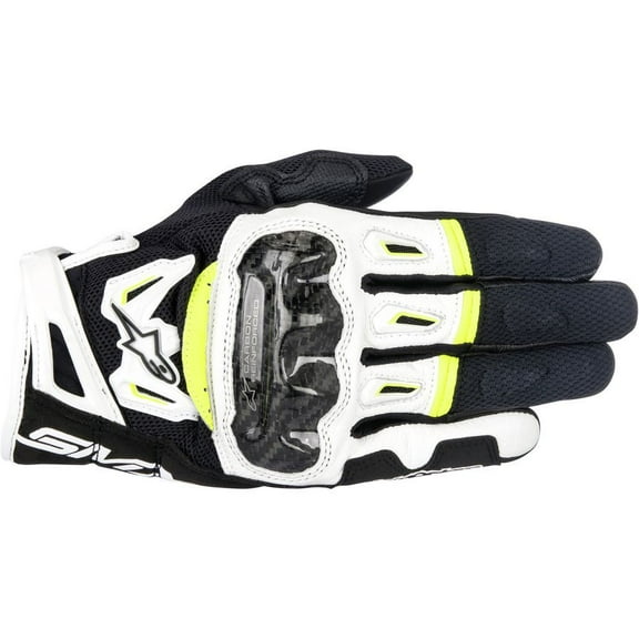 Alpinestars SMX-2 Air Carbon v2 Gloves - Black/White/Flo Yellow - XL