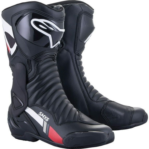Alpinestars SMX-6 V2 Mens Leather Motorcycle Boots Black/White/Gray 43 EUR