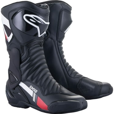 Alpinestars SMX-6 V2 Mens Leather Motorcycle Boots Black/White/Gray 48 EUR