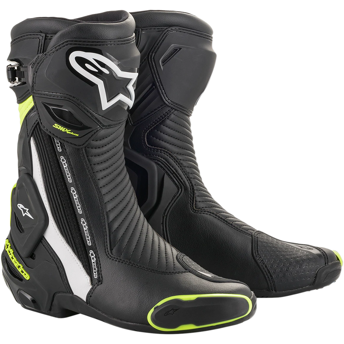 Alpinestars SMX Plus V2 Mens Motorcycle Boots Black/White/Fluo Yellow 42 EUR
