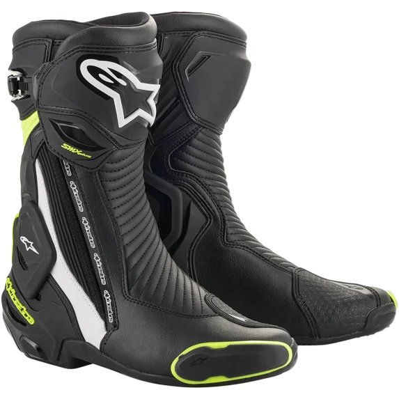 Alpinestars SMX Plus V2 Mens Motorcycle Boots Black/White/Fluo Yellow 42 EUR