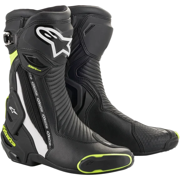 Alpinestars SMX Plus V2 Mens Motorcycle Boots Black/White/Fluo Yellow 42 EUR