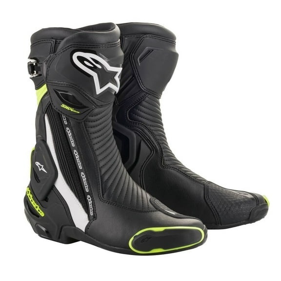 Alpinestars SMX Plus V2 Mens Motorcycle Boots Black/White/Fluo Yellow 46 EUR