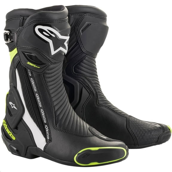 Alpinestars SMX Plus V2 Mens Motorcycle Boots Black/White/Fluo Yellow 47 EUR