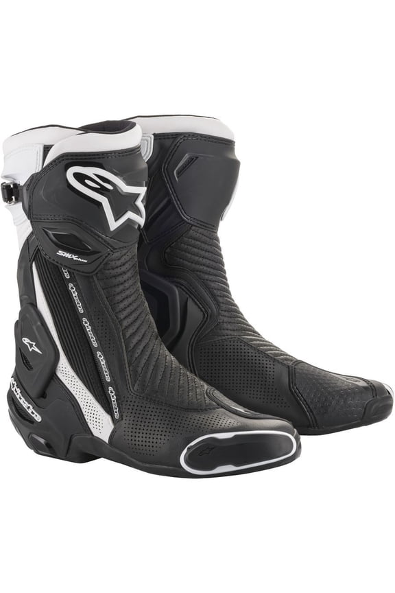 SMX Plus Vented Mens Motorcycle Boots Black/White 44 EUR