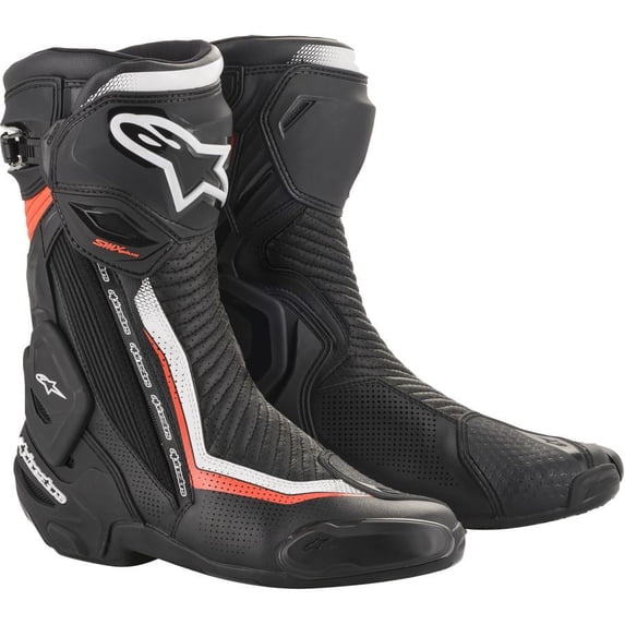 Alpinestars SMX Plus Vented Mens Motorcycle Boots Black/White/Red 46 EUR