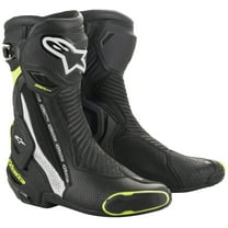Alpinestars SMX Plus Vented Mens Motorcycle Boots Black/White/Yellow 43 EUR
