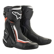 Alpinestars SMX Plus V2 Mens Motorcycle Boots Black/White/Fluo Red 47 USA