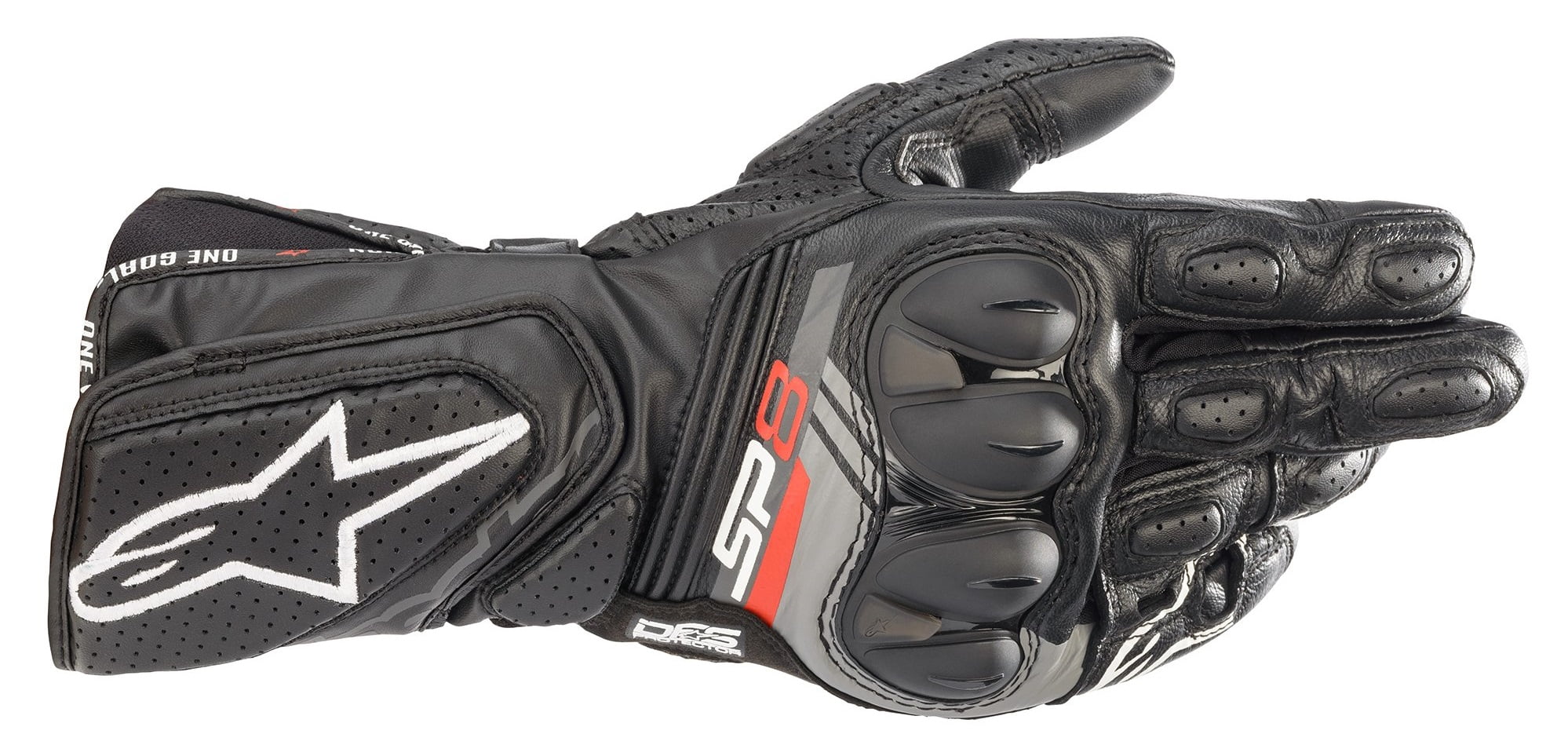 Alpinestars SP-8 V3 Mens Leather Motorcycle Gloves Black MD
