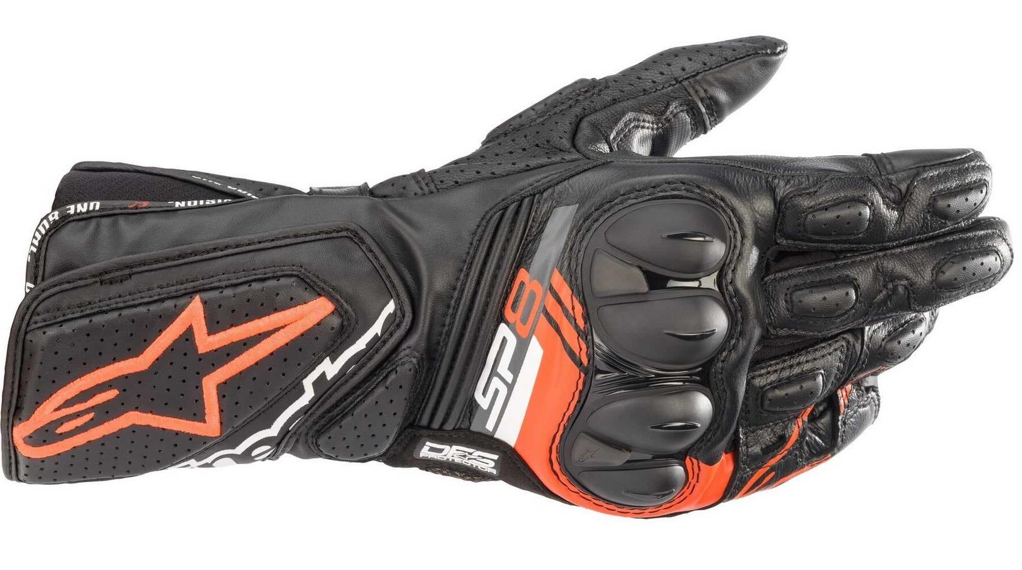 Alpinestars SP-8 V3 Mens Leather Motorcycle Gloves Black/Red LG
